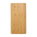 Powerbank de bambu com LED/botão de ligar táctil 20 000 mAh cor natural segunda vista frontal