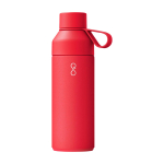 Garrafa térmica, aço/plástico reciclado 500ml Ocean Bottle cor vermelho