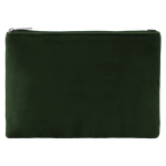 Nécessaire de veludo com detalhes dourados no zíper e puxador