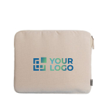 Bolsa para portátil de algodão reciclado, fecho de correr 14'' cor natural vista principal