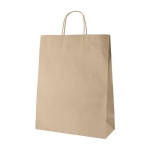 Saco para oferecer grande de papel kraft com asas torcidas 120 g/m2 cor bege primeira vista