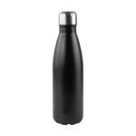 Garrafa de aço inoxidável reciclado, tampa prateada 750 ml cor preto segunda vista