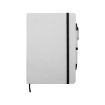Caderno feito de pacotes de leite reciclados com caneta, folhas A5 lisas cor branco segunda vista