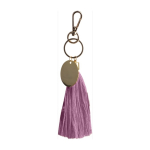 Porta-chaves estilo pompom de algodão com mosquetão dourado cor cor-de-rosa primeira vista