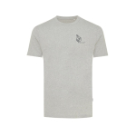T-shirt mix de algodão reciclado e orgânico, 180 g/m2, Iqoniq Manuel cor cinzento-claro mesclado vista com logo