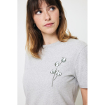 T-shirt mix de algodão reciclado e orgânico, 180 g/m2, Iqoniq Manuel cor cinzento-claro mesclado