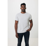 T-shirt mix de algodão reciclado e orgânico, 180 g/m2, Iqoniq Manuel cor cinzento-claro mesclado quarta vista com modelo