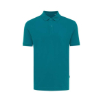 Polo piqué corte regular algodão ecológico, 220 g/m2, Iqoniq Yosemite cor turquesa