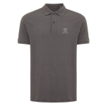 Polo piqué corte regular algodão ecológico, 220 g/m2, Iqoniq Yosemite cor prateado mate vista com logo