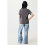 Polo piqué corte regular algodão ecológico, 220 g/m2, Iqoniq Yosemite cor prateado mate quarta vista com modelo