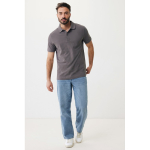 Polo piqué corte regular algodão ecológico, 220 g/m2, Iqoniq Yosemite cor prateado mate