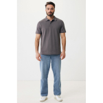 Polo piqué corte regular algodão ecológico, 220 g/m2, Iqoniq Yosemite cor prateado mate