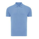 Polo piqué corte regular algodão ecológico, 220 g/m2, Iqoniq Yosemite cor azul desbotado