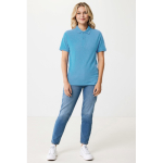 Polo piqué corte regular algodão ecológico, 220 g/m2, Iqoniq Yosemite cor ciano vista com modelo