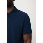 Polo piqué corte regular algodão ecológico, 220 g/m2, Iqoniq Yosemite cor azul-marinho