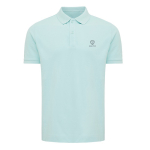 Polo piqué corte regular algodão ecológico, 220 g/m2, Iqoniq Yosemite cor verde menta vista com logo