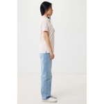 Polo piqué corte regular algodão ecológico, 220 g/m2, Iqoniq Yosemite cor cor-de-rosa claro quinta vista com modelo