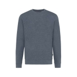 Camisola jaspeada de algodão ecológico 340 g/m2 Iqoniq Denali cor azul-escuro mesclado 