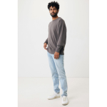 Camisola oversize de algodão eco 340 g/m2 Iqoniq cor prateado mate segunda vista com modelo
