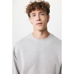 Camisola oversize de algodão eco 340 g/m2 Iqoniq cor cinzento-claro quinta vista com modelo