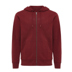 Sweatshirt com fecho de correr de algodão eco slim fit 340 g/m2 Iqoniq cor bordeaux