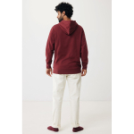 Sweatshirt com fecho de correr de algodão eco slim fit 340 g/m2 Iqoniq cor bordeaux terceira vista com modelo