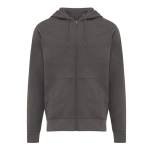 Sweatshirt com fecho de correr de algodão eco slim fit 340 g/m2 Iqoniq cor prateado mate