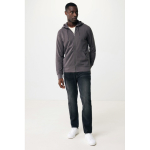 Sweatshirt com fecho de correr de algodão eco slim fit 340 g/m2 Iqoniq cor prateado mate vista com modelo