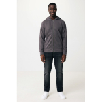 Sweatshirt com fecho de correr de algodão eco slim fit 340 g/m2 Iqoniq cor prateado mate segunda vista com modelo