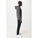 Sweatshirt com fecho de correr de algodão eco slim fit 340 g/m2 Iqoniq cor prateado mate terceira vista com modelo