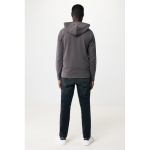 Sweatshirt com fecho de correr de algodão eco slim fit 340 g/m2 Iqoniq cor prateado mate quarta vista com modelo