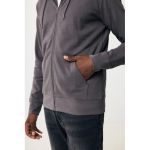 Sweatshirt com fecho de correr de algodão eco slim fit 340 g/m2 Iqoniq cor prateado mate
