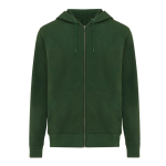 Sweatshirt com fecho de correr de algodão eco slim fit 340 g/m2 Iqoniq cor verde bosque
