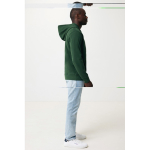 Sweatshirt com fecho de correr de algodão eco slim fit 340 g/m2 Iqoniq cor verde bosque terceira vista com modelo