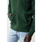 Sweatshirt com fecho de correr de algodão eco slim fit 340 g/m2 Iqoniq cor verde bosque