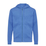 Sweatshirt com fecho de correr de algodão eco slim fit 340 g/m2 Iqoniq cor azul mesclado