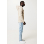 Sweatshirt com fecho de correr de algodão eco slim fit 340 g/m2 Iqoniq cor castanho-claro terceira vista com modelo