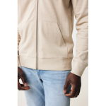 Sweatshirt com fecho de correr de algodão eco slim fit 340 g/m2 Iqoniq cor castanho-claro