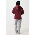 Sweatshirt de algodão eco regular fit 340 g/m2 Iqoniq cor bordeaux quinta vista com modelo