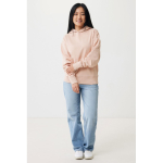 Sweatshirt de algodão eco regular fit 340 g/m2 Iqoniq cor rosa pastel terceira vista com modelo