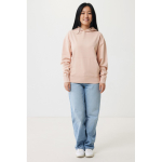 Sweatshirt de algodão eco regular fit 340 g/m2 Iqoniq cor rosa pastel quarta vista com modelo