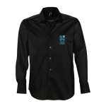 Camisa de algodão e elastano para homem 140 g/m2 SOL'S Brighton cor preto vista principal