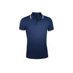 Polo bicolor de algodão para homem 200 g/m2 SOL'S Pasadena cor azul-marinho