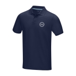 Polo corporativo algodão orgânico GOTS de homem 180 g/m2 Elevate NXT cor azul-marinho
