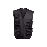 Colete multibolsos, poliéster  e algodão  200 g/m² THC PIXEL cor preto primeira vista