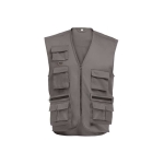 Colete multibolsos, poliéster  e algodão  200 g/m² THC PIXEL cor cinzento primeira vista
