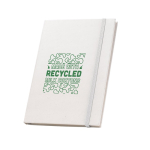 Caderno de cartão de leite reciclado com elástico e separador A5 imagem com logo