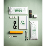 Caderno de cartão de leite reciclado com elástico e separador A5 vista conjunto