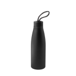 Garrafa de aço inoxidável reciclado com asa estampada 710ml cor preto