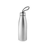Garrafa de aço inoxidável reciclado com asa estampada 710ml cor prateado mate